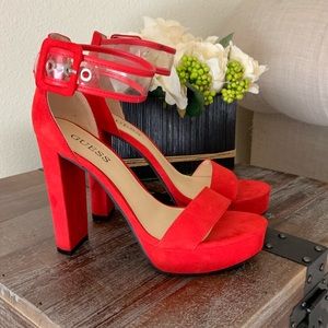 Guess red heels size 7 1/2